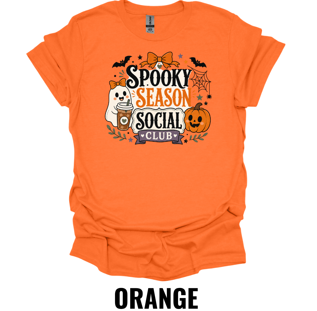 Spooky Season Social Club T-Shirt – Cute Halloween Coffee Tee