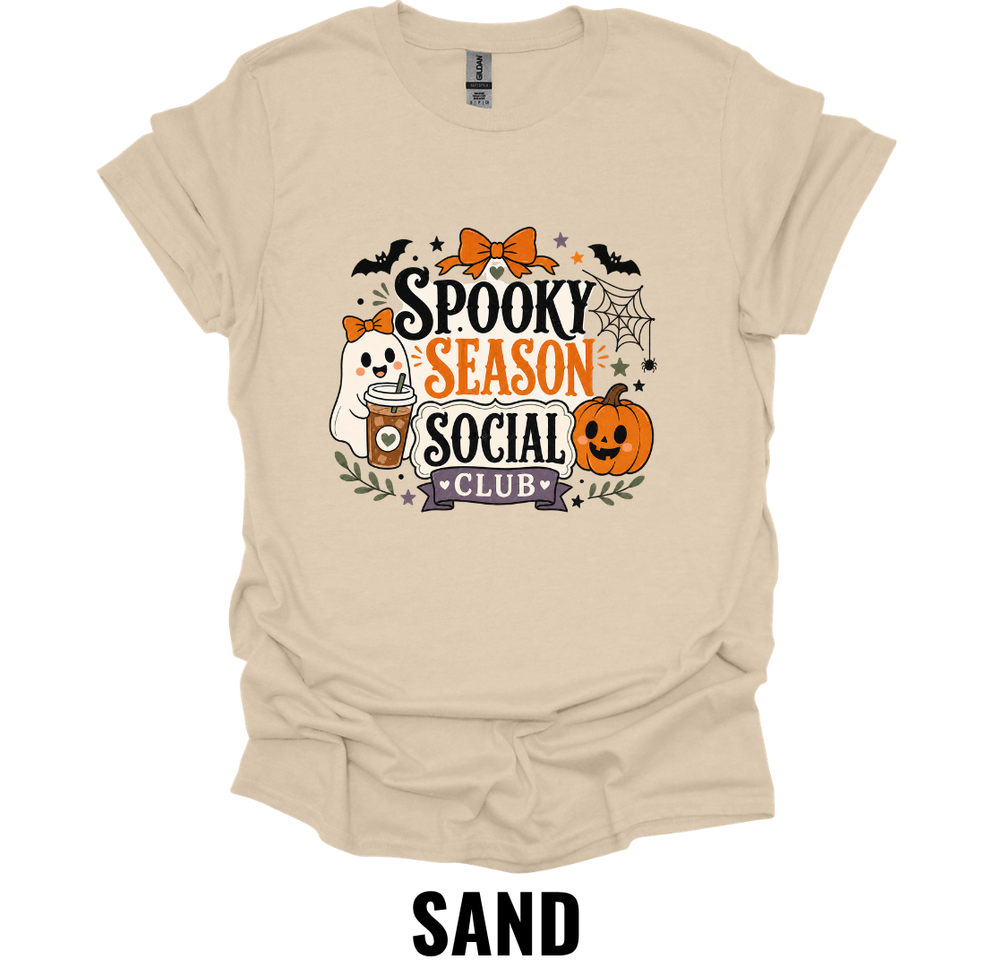 Spooky Season Social Club T-Shirt – Cute Halloween Coffee Tee