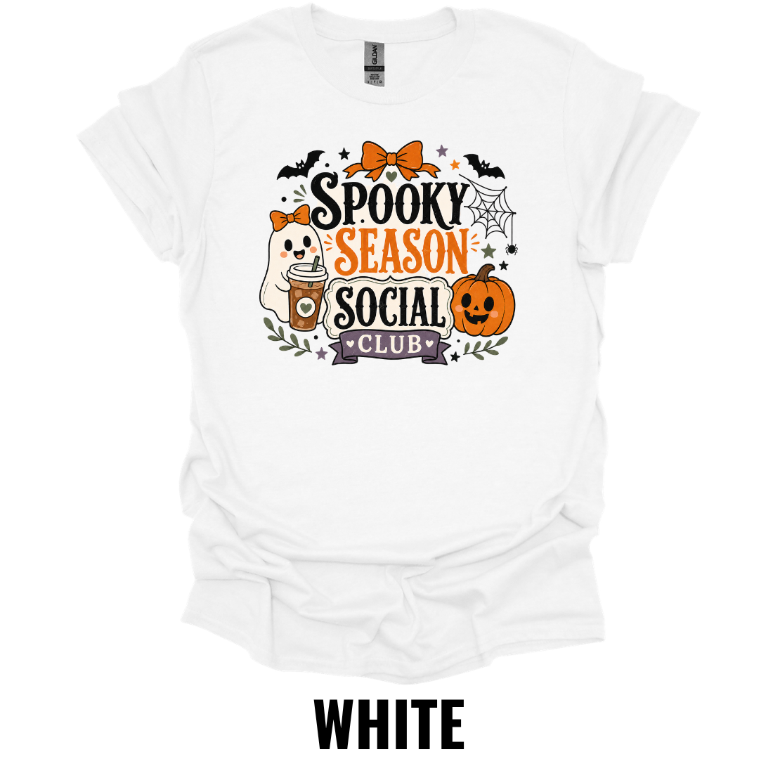 Spooky Season Social Club T-Shirt – Cute Halloween Coffee Tee