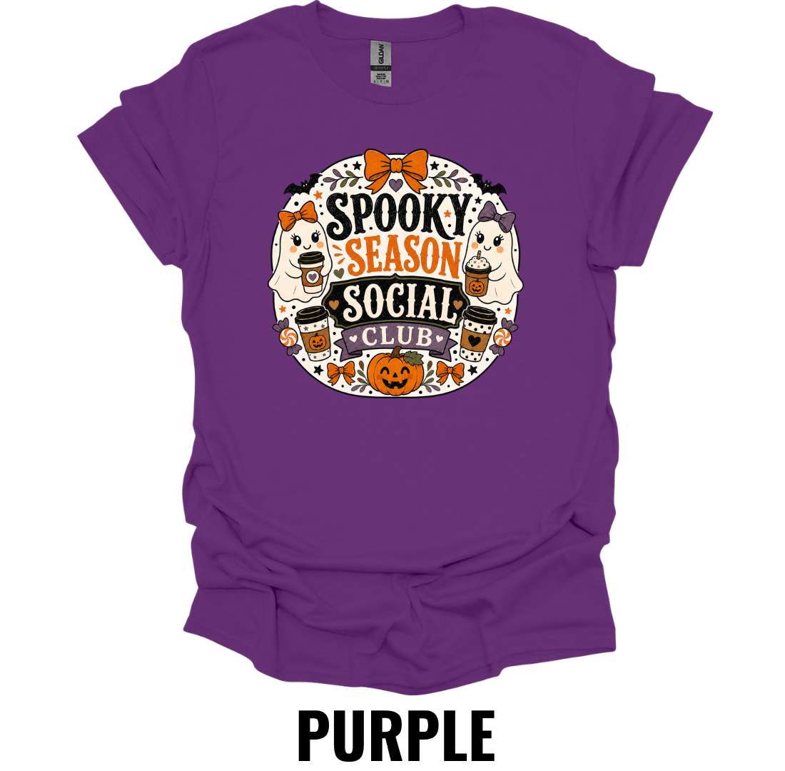 Spooky Season Social Club T-Shirt – Cute Halloween Ghost Tee