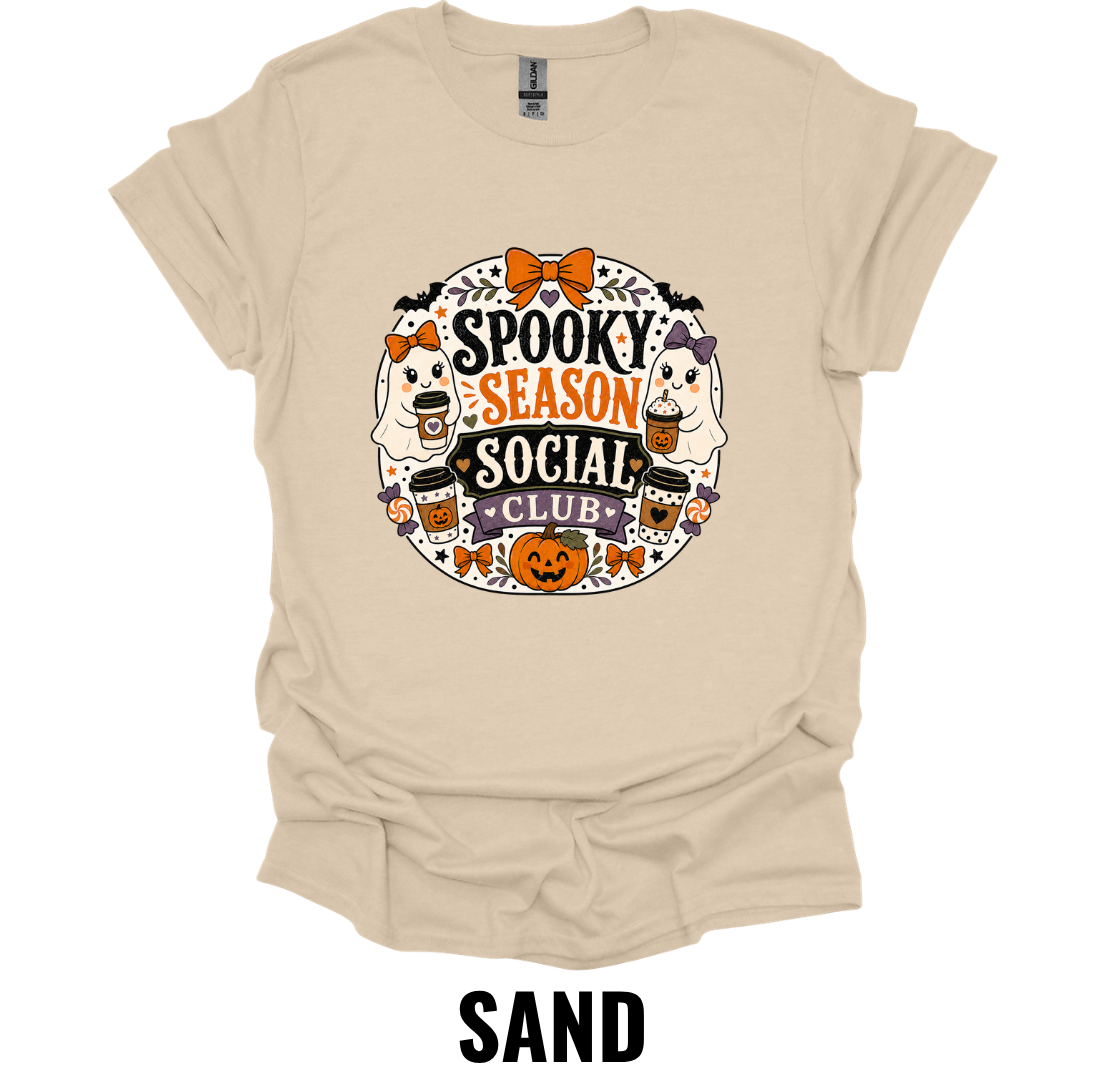 Spooky Season Social Club T-Shirt – Cute Halloween Ghost Tee