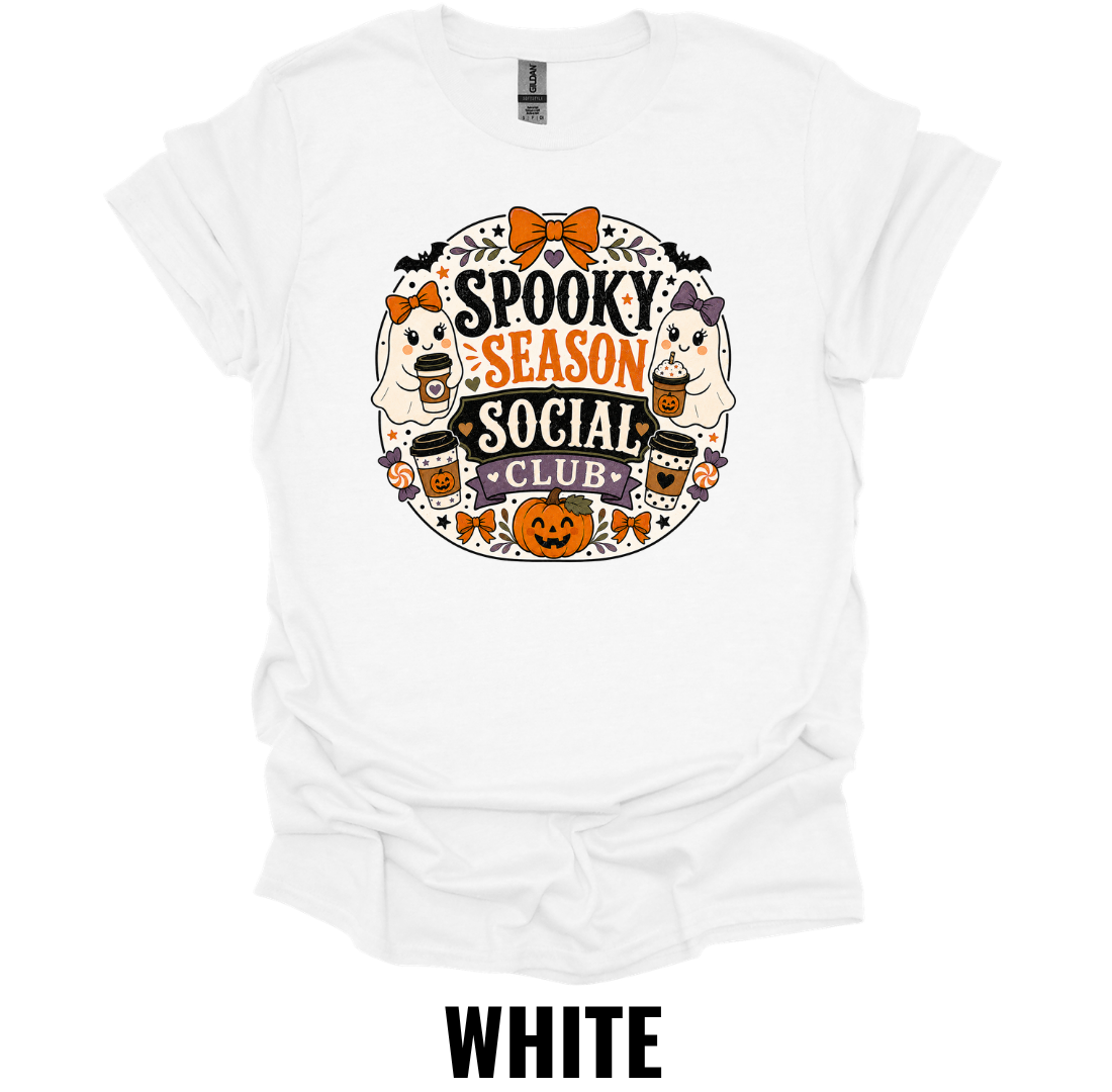 Spooky Season Social Club T-Shirt – Cute Halloween Ghost Tee