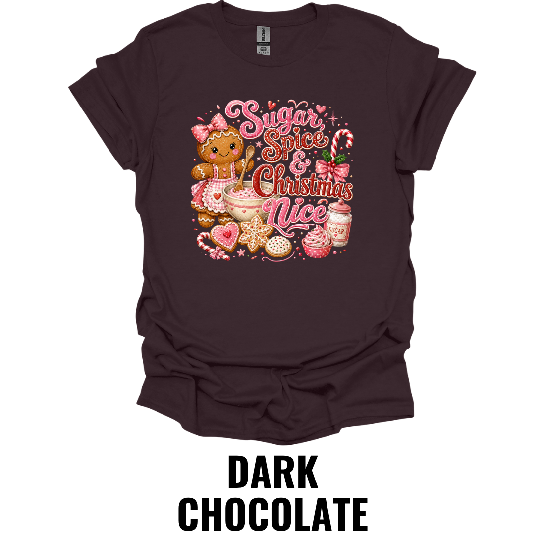 Sugar Spice Christmas Nice T-Shirt – Cozy Holiday Baking Tee