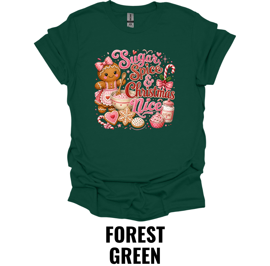 Sugar Spice Christmas Nice T-Shirt – Cozy Holiday Baking Tee