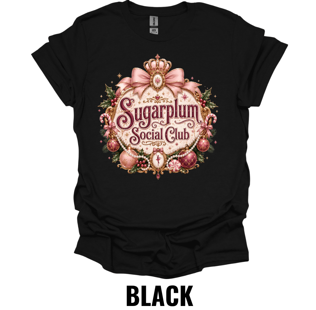 Sugarplum Social Club T-Shirt – Vintage Christmas Graphic Tee