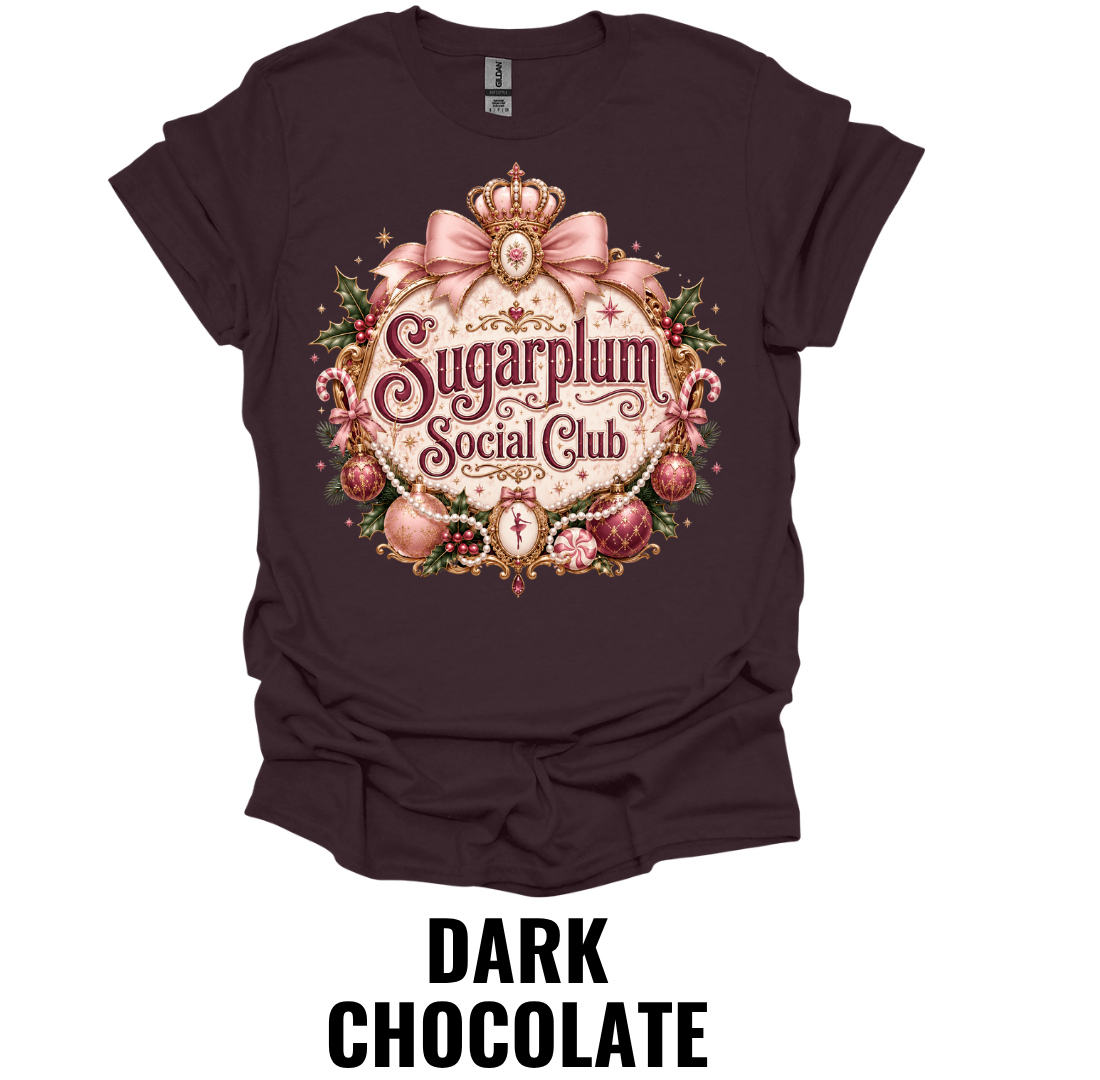 Sugarplum Social Club T-Shirt – Vintage Christmas Graphic Tee