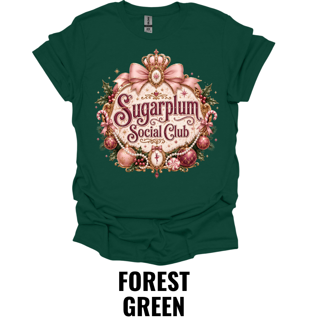 Sugarplum Social Club T-Shirt – Vintage Christmas Graphic Tee