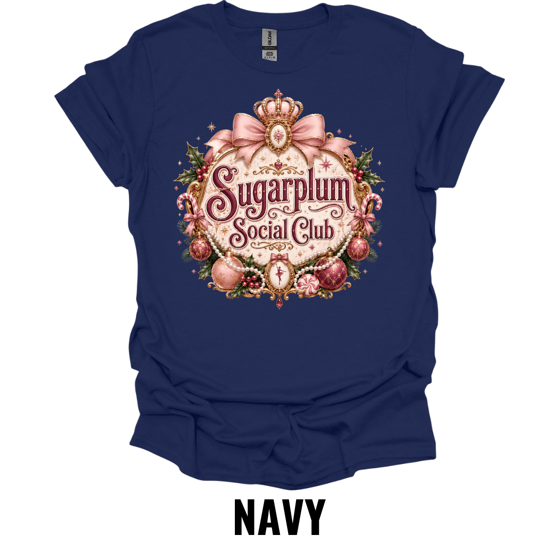 Sugarplum Social Club T-Shirt – Vintage Christmas Graphic Tee