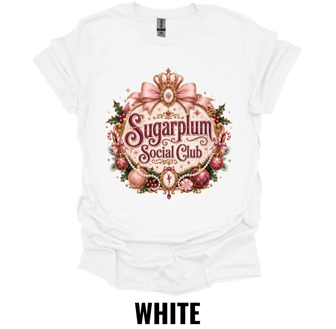 Sugarplum Social Club T-Shirt – Vintage Christmas Graphic Tee