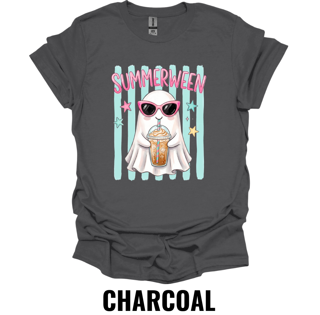 Summerween T-Shirt – Cute Ghost Iced Coffee Tee