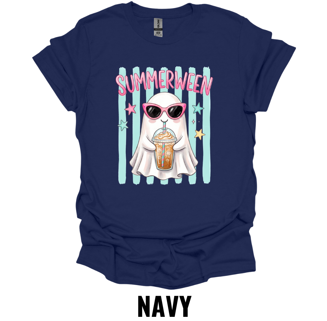 Summerween T-Shirt – Cute Ghost Iced Coffee Tee