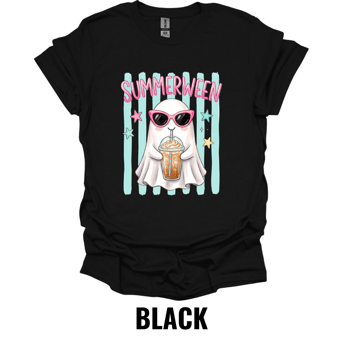 Summerween T-Shirt – Cute Ghost Iced Coffee Tee