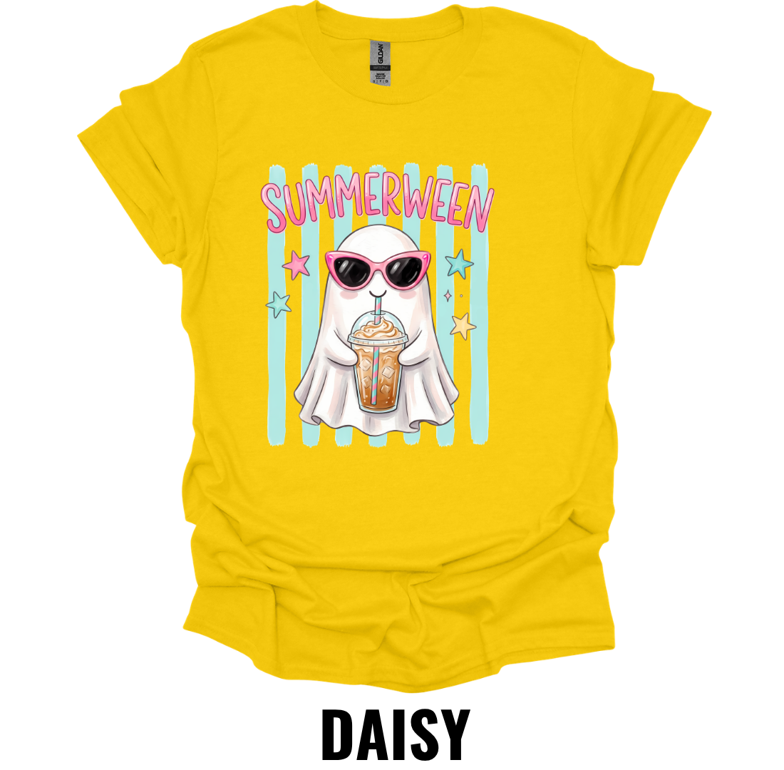Summerween T-Shirt – Cute Ghost Iced Coffee Tee