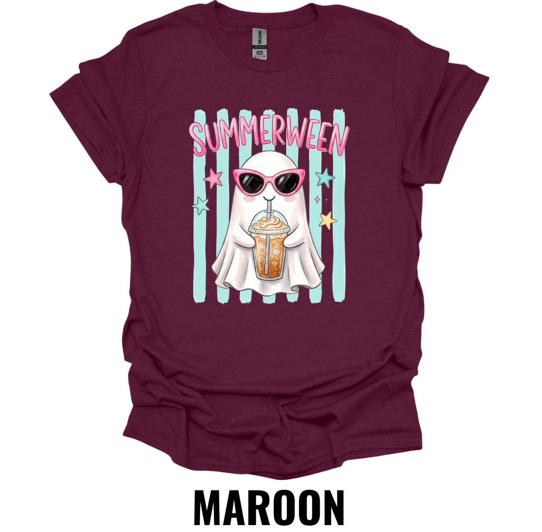 Summerween T-Shirt – Cute Ghost Iced Coffee Tee