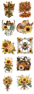 Sunflower Faith Cross DTF Transfer – Christian Sunflower Floral Design