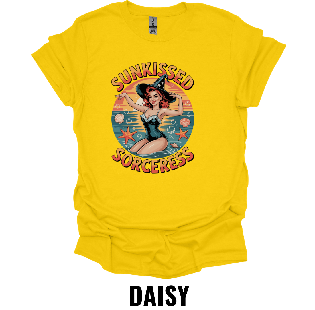 Sunkissed Sorceress T-Shirt – Retro Witch Beach Tee