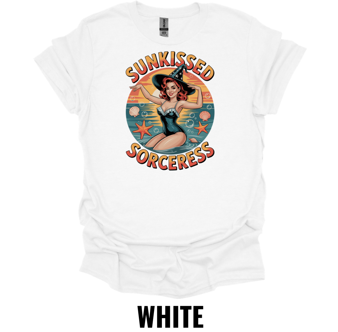 Sunkissed Sorceress T-Shirt – Retro Witch Beach Tee