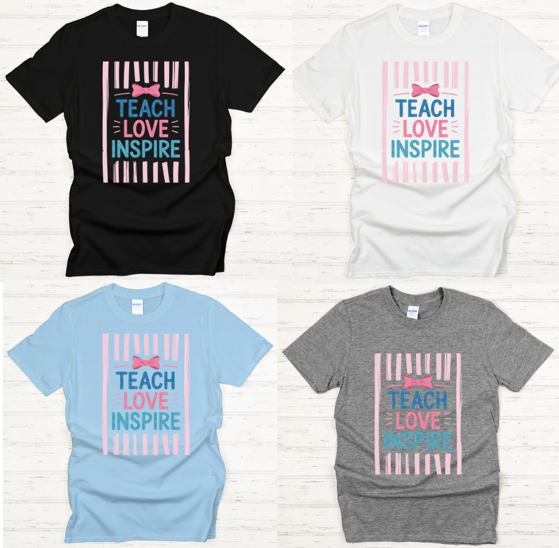 Teach Love Inspire Teacher Shirt – Inspirational Educator Appreciation Tee
