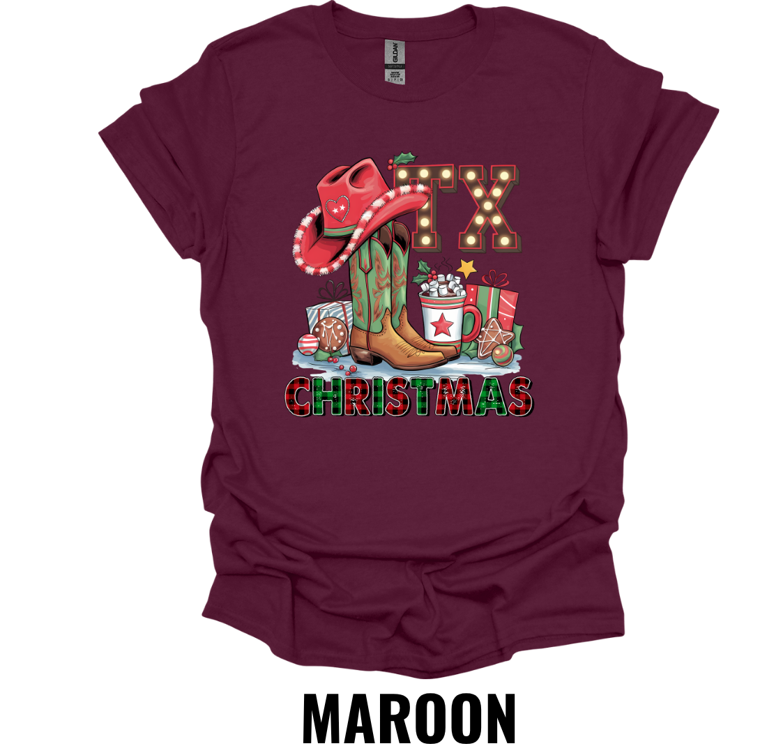 Texas Christmas Shirt – Western Cowboy Holiday Graphic Tee