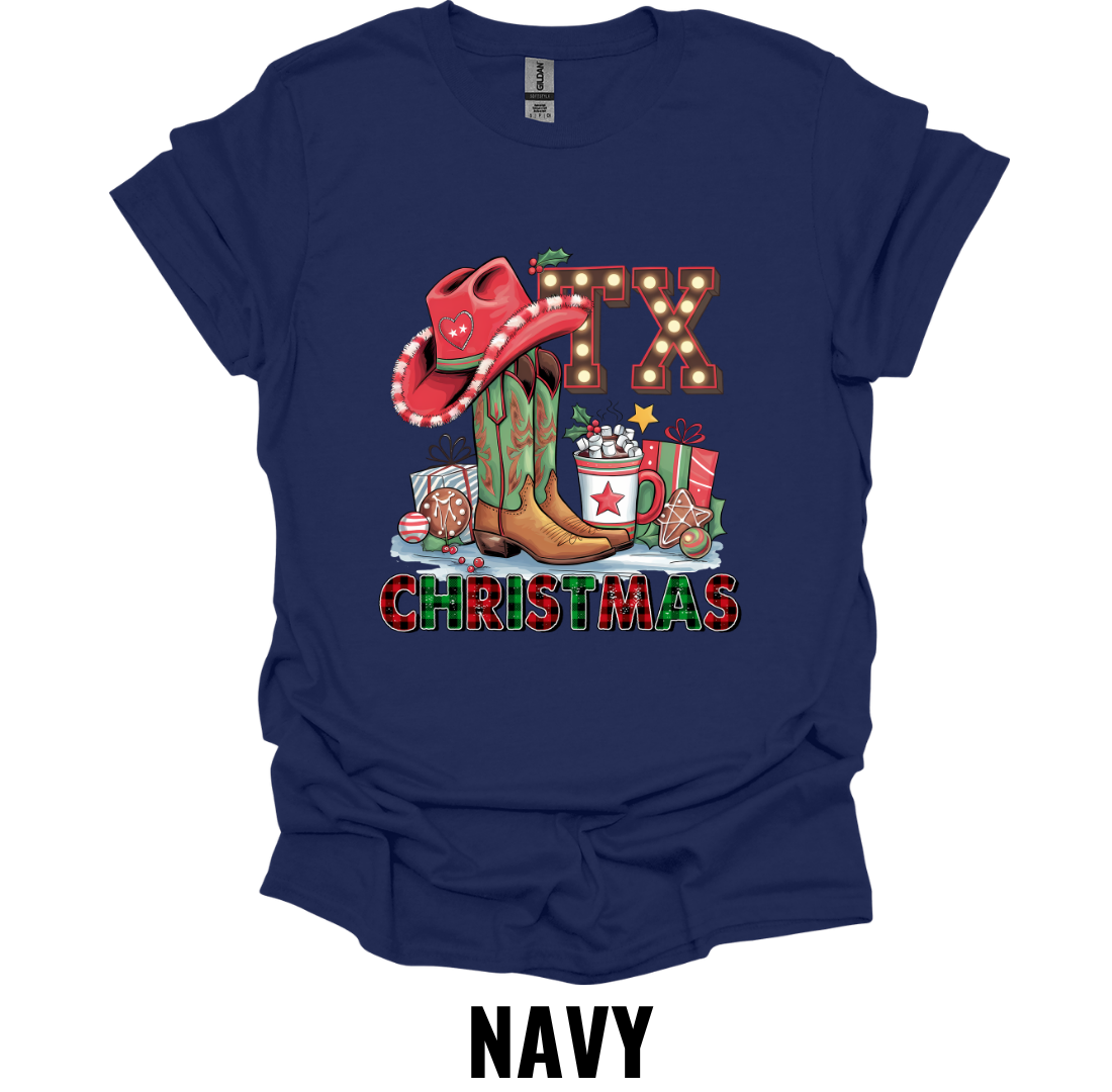 Texas Christmas Shirt – Western Cowboy Holiday Graphic Tee