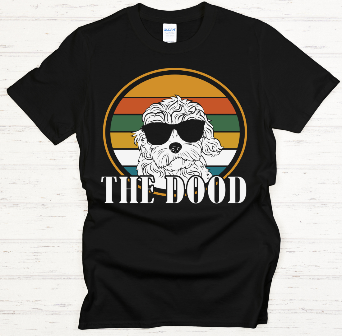The Dood Vintage Doodle Dog Shirt on Gildan Softstyle Tee