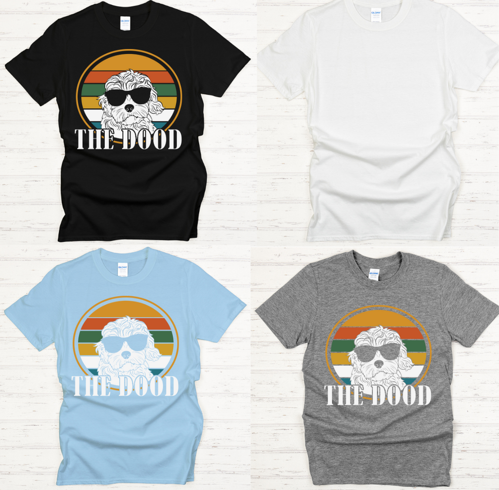 The Dood Vintage Doodle Dog Shirt on Gildan Softstyle Tee