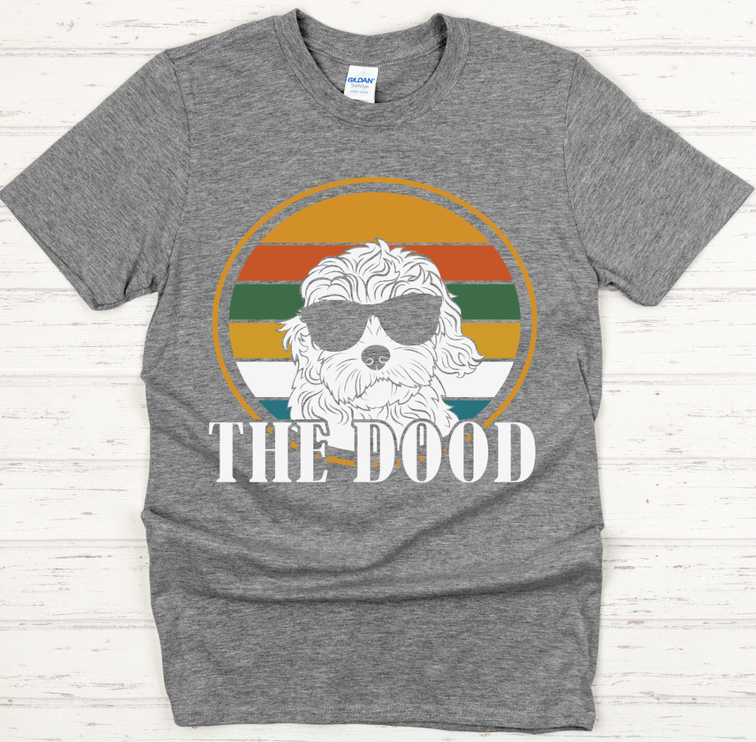 The Dood Vintage Doodle Dog Shirt on Gildan Softstyle Tee