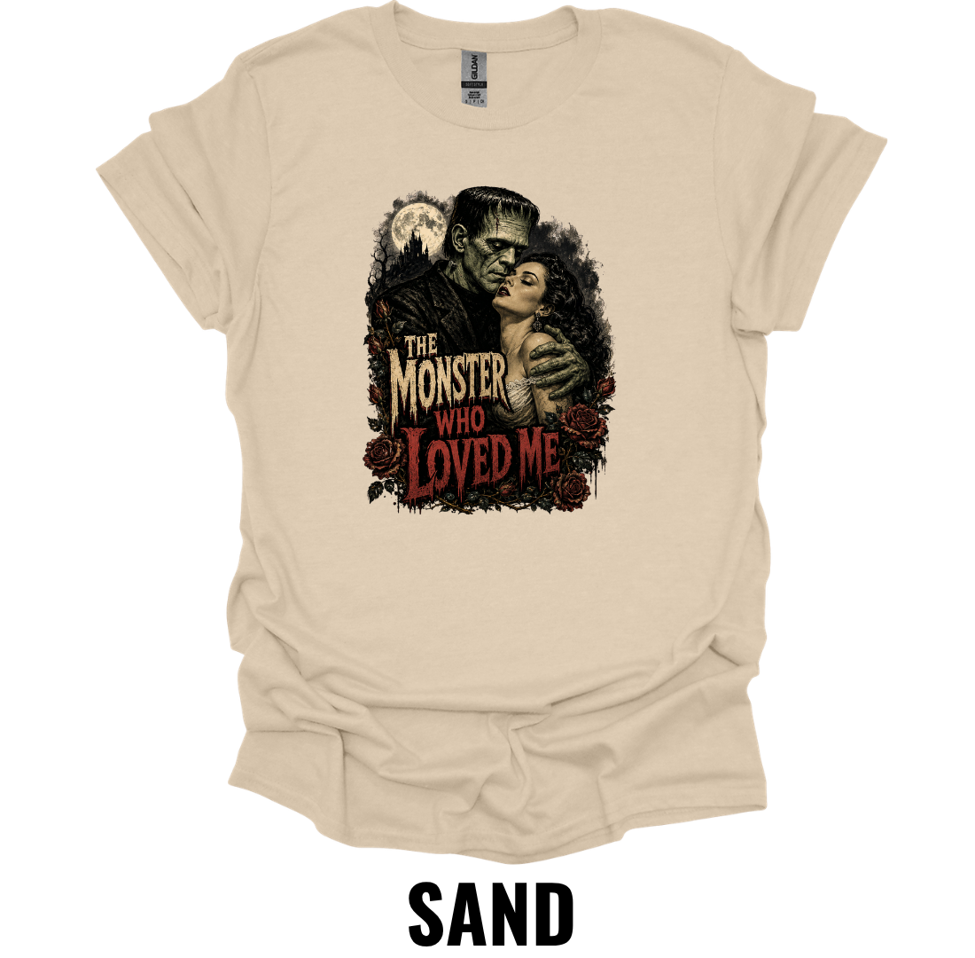 The Monster Who Loved Me T-Shirt – Vintage Frankenstein Romance Gothic Horror Halloween Graphic Tee