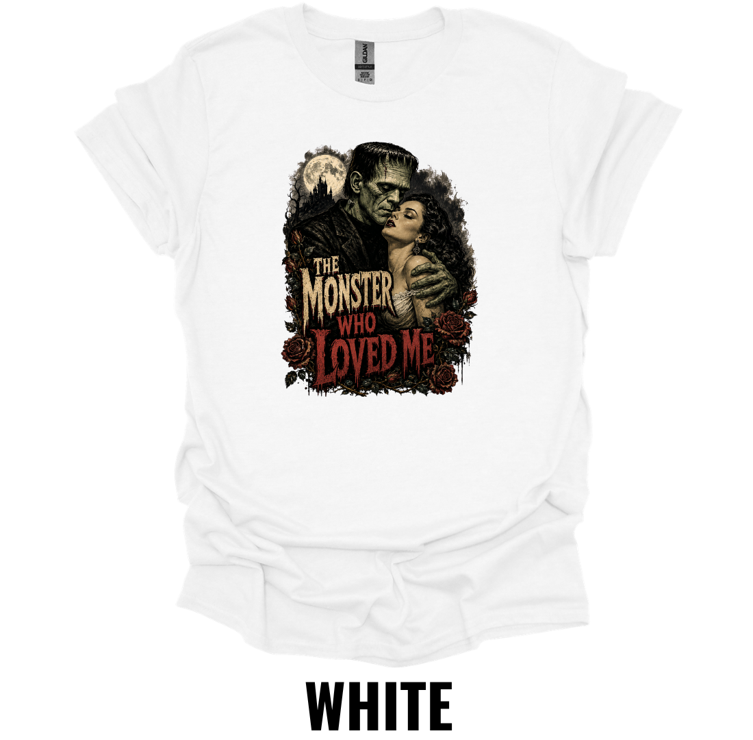 The Monster Who Loved Me T-Shirt – Vintage Frankenstein Romance Gothic Horror Halloween Graphic Tee
