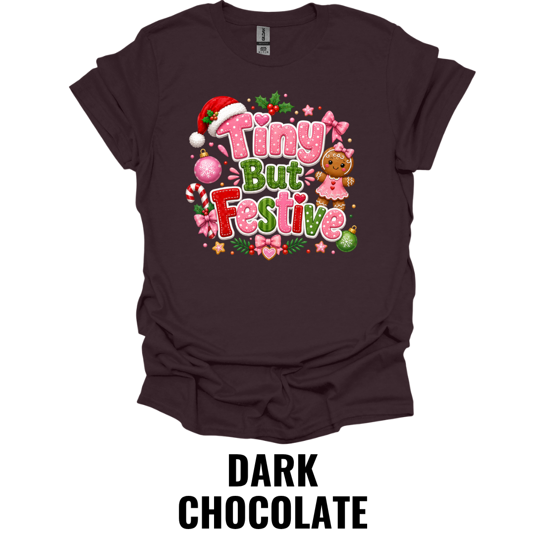 Tiny But Festive Youth Christmas T-Shirt – Cute Holiday Graphic Tee for Kids