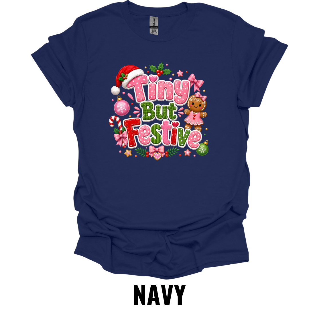 Tiny But Festive Youth Christmas T-Shirt – Cute Holiday Graphic Tee for Kids