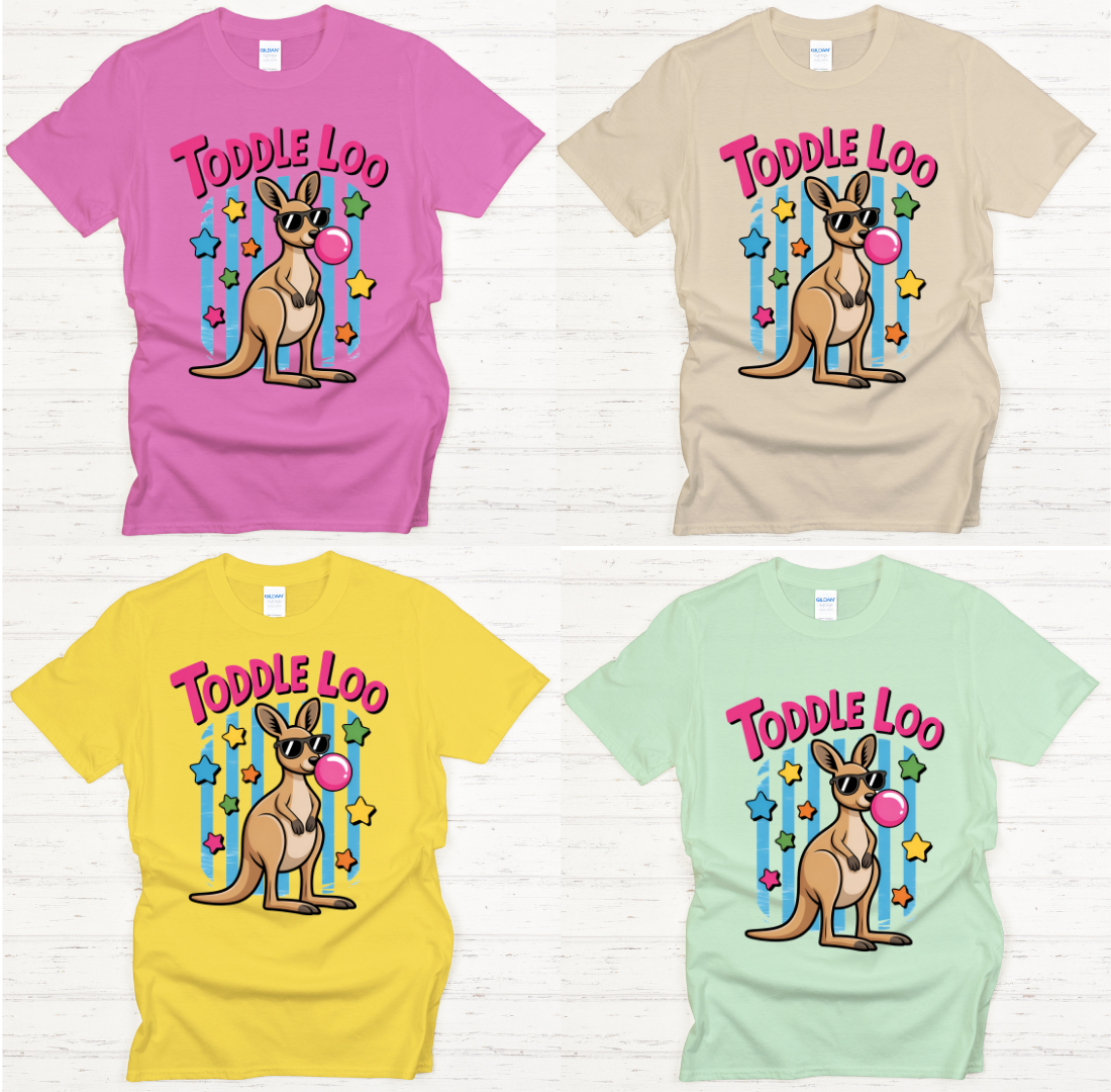 Toddle Loo Kangaroo Shirt – Funny Retro Kangaroo Graphic Tee