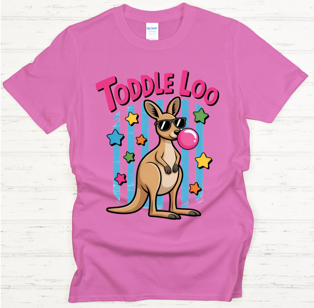 Toddle Loo Kangaroo Shirt – Funny Retro Kangaroo Graphic Tee
