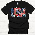 USA Patriotic Bow Graphic Shirt on Gildan Softstyle Tee