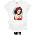 Vintage Christmas Pin Up Girl Shirt – Retro Holiday Glamour Graphic Tee