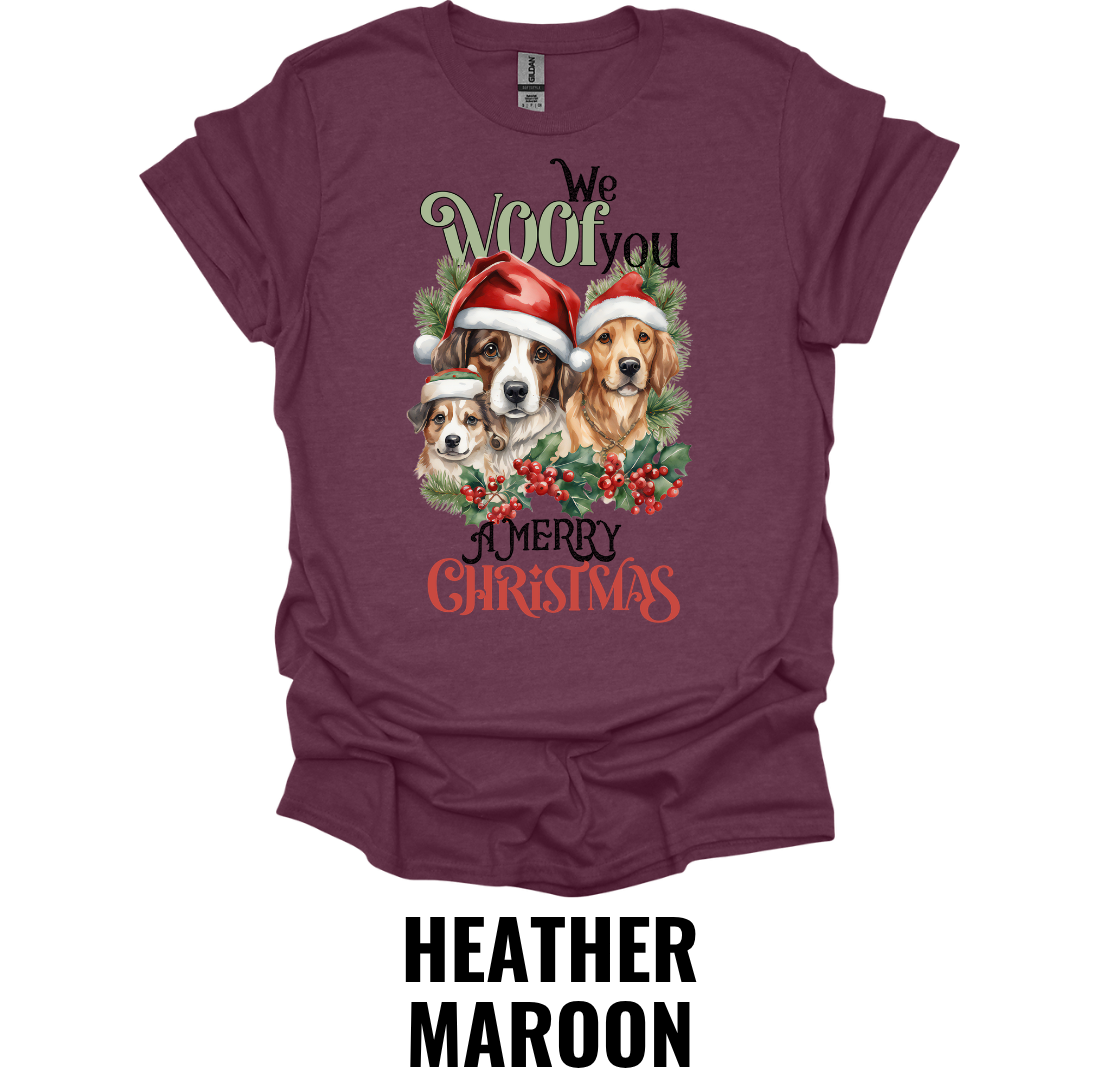 We Woof You a Merry Christmas Shirt – Funny Christmas Dog Lover Holiday Graphic Tee
