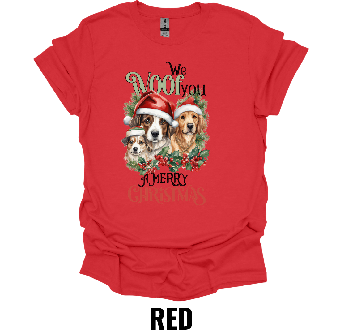 We Woof You a Merry Christmas Shirt – Funny Christmas Dog Lover Holiday Graphic Tee