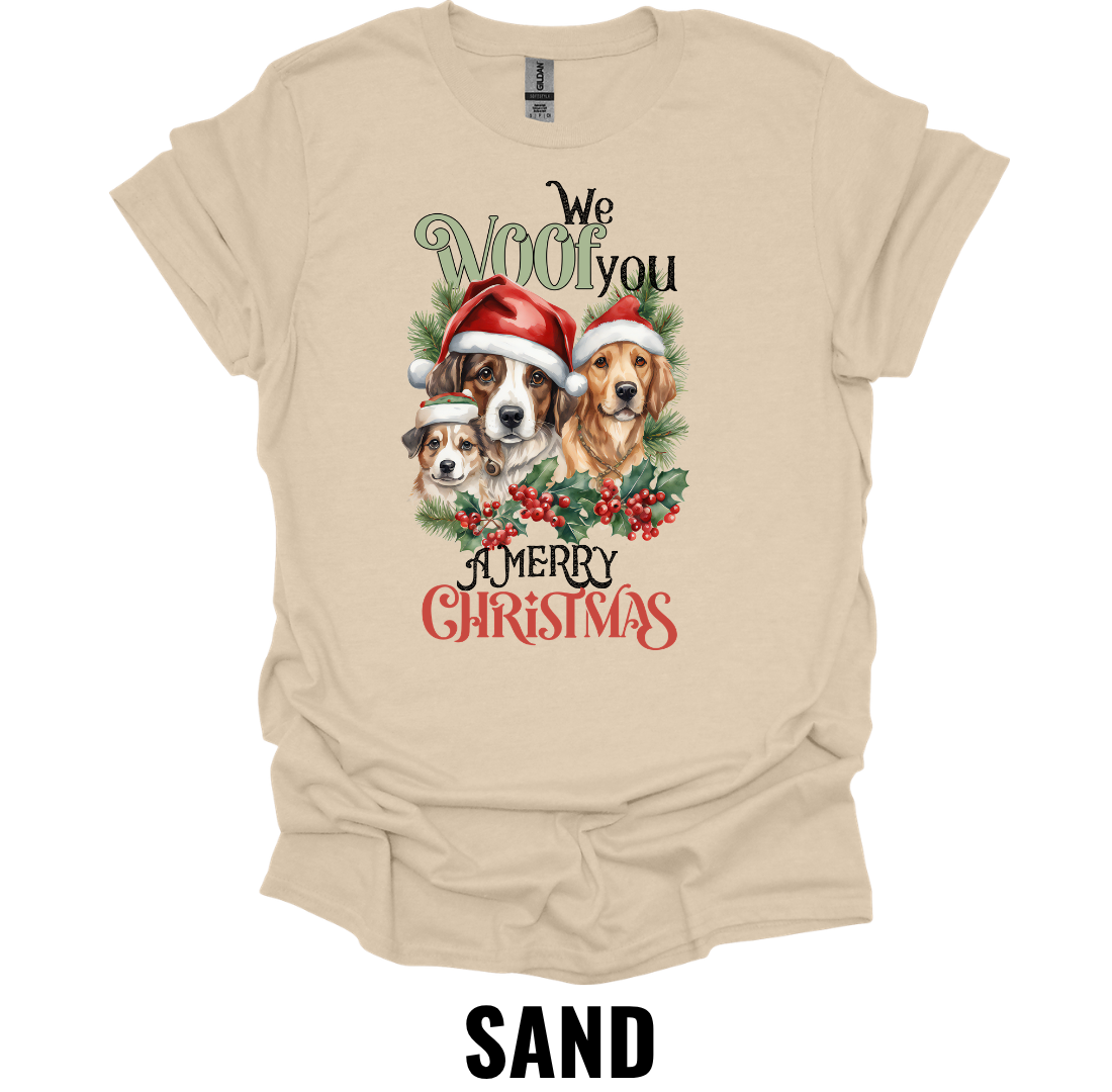 We Woof You a Merry Christmas Shirt – Funny Christmas Dog Lover Holiday Graphic Tee