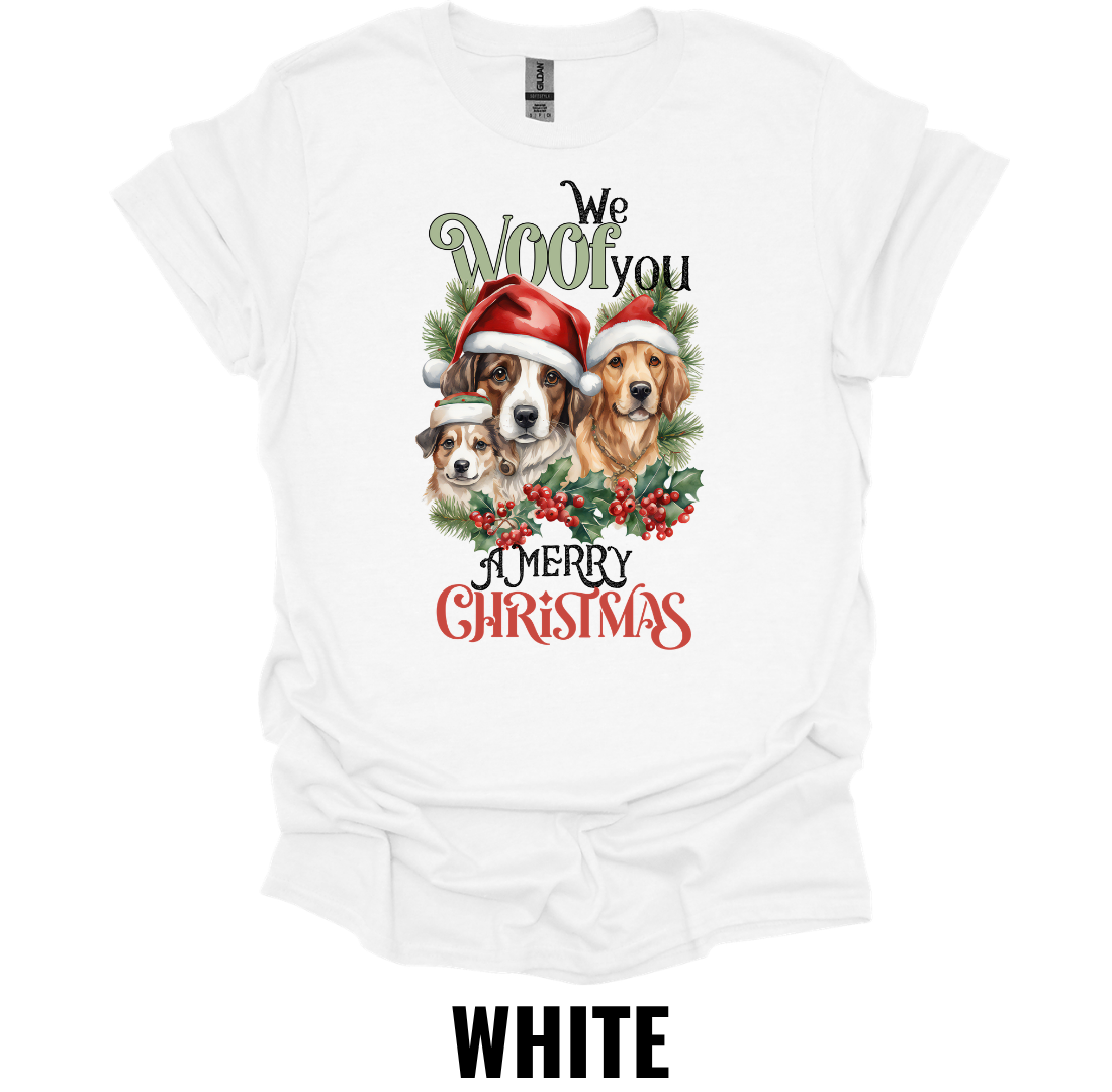 We Woof You a Merry Christmas Shirt – Funny Christmas Dog Lover Holiday Graphic Tee