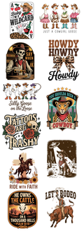 Western Rodeo DTF Transfer Bundle – Cowgirl Country Graphic Collection