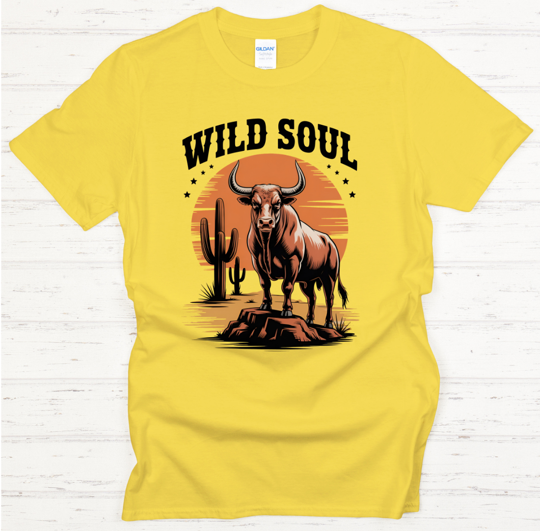 Wild Soul Western Bull Shirt – Rustic Cowgirl Desert Graphic Tee
