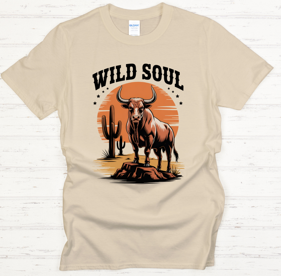 Wild Soul Western Bull Shirt – Rustic Cowgirl Desert Graphic Tee