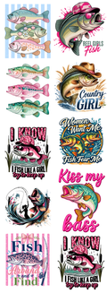 Women Who Fish DTF Transfer Bundle – Cute Pink Fishing Designs