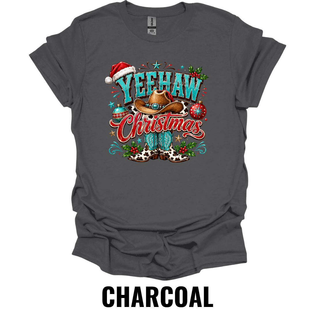 Yeehaw Christmas T-Shirt – Western Cowboy Holiday Tee
