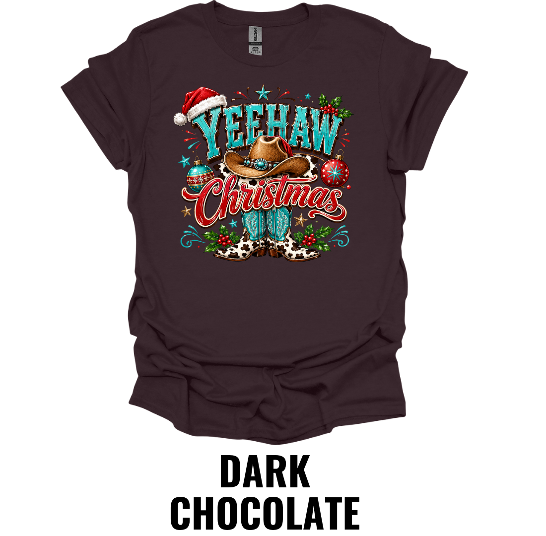 Yeehaw Christmas T-Shirt – Western Cowboy Holiday Tee
