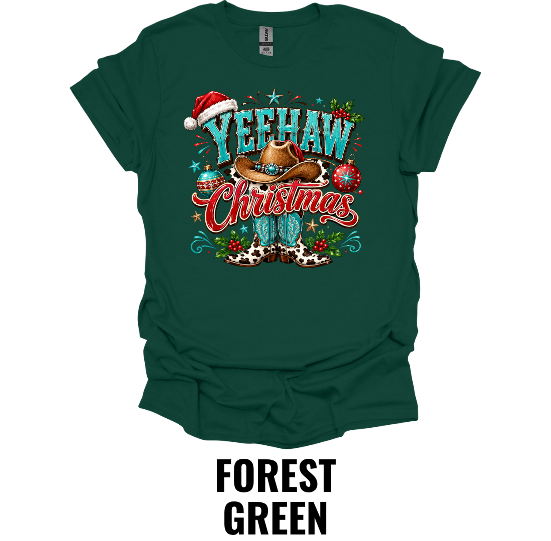 Yeehaw Christmas T-Shirt – Western Cowboy Holiday Tee